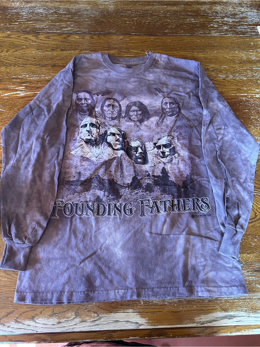 Founding Fathers Graphic Long Sleeve Tee - Purple